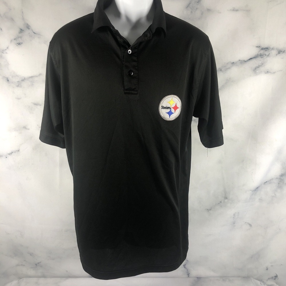 Pittsburgh Steelers Shirt Mens Medium Large Regular Polo NFL Team Apparel Golf